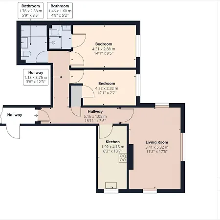아파트 Skiddaw. 20 Greta Grove House *